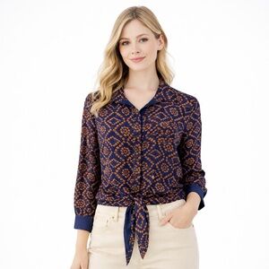 GREYLIN Tie-Waist Printed Blouse (Size S) – NWOT